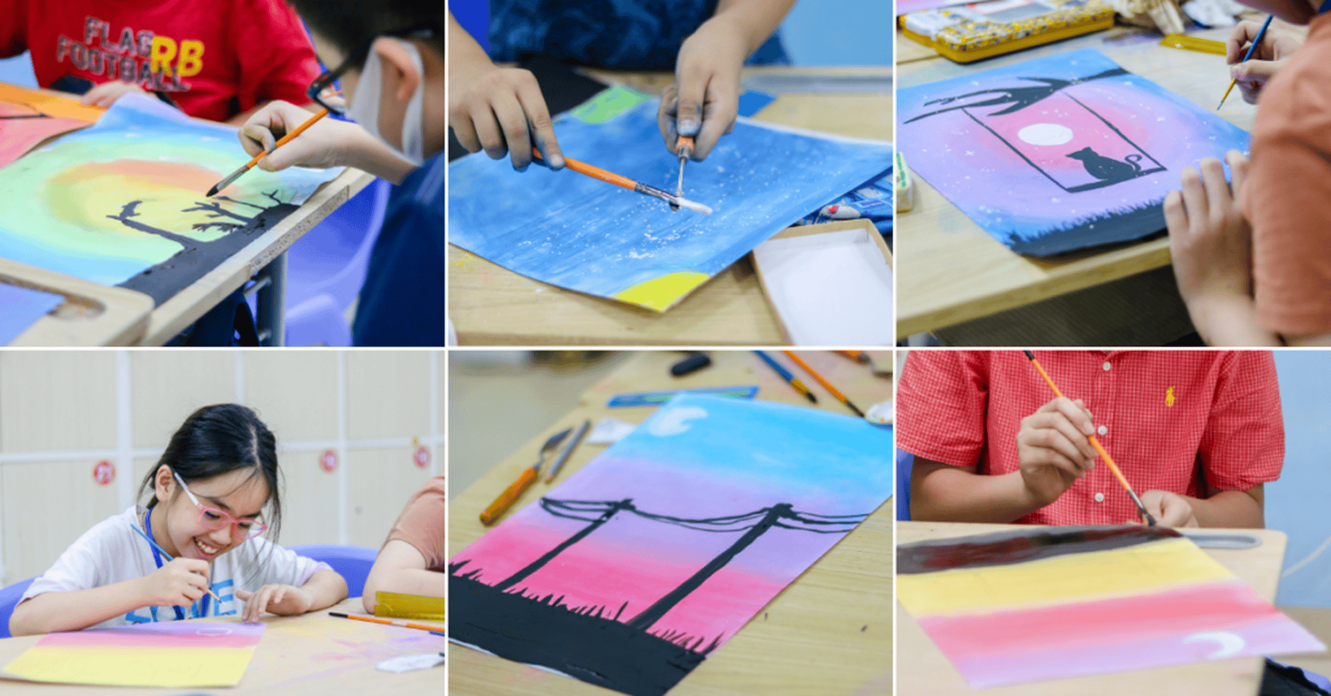 Hoạ sĩ nhí nhà F trổ tài vẽ tranh phong cảnh bằng phấn tiên | FPT Schools