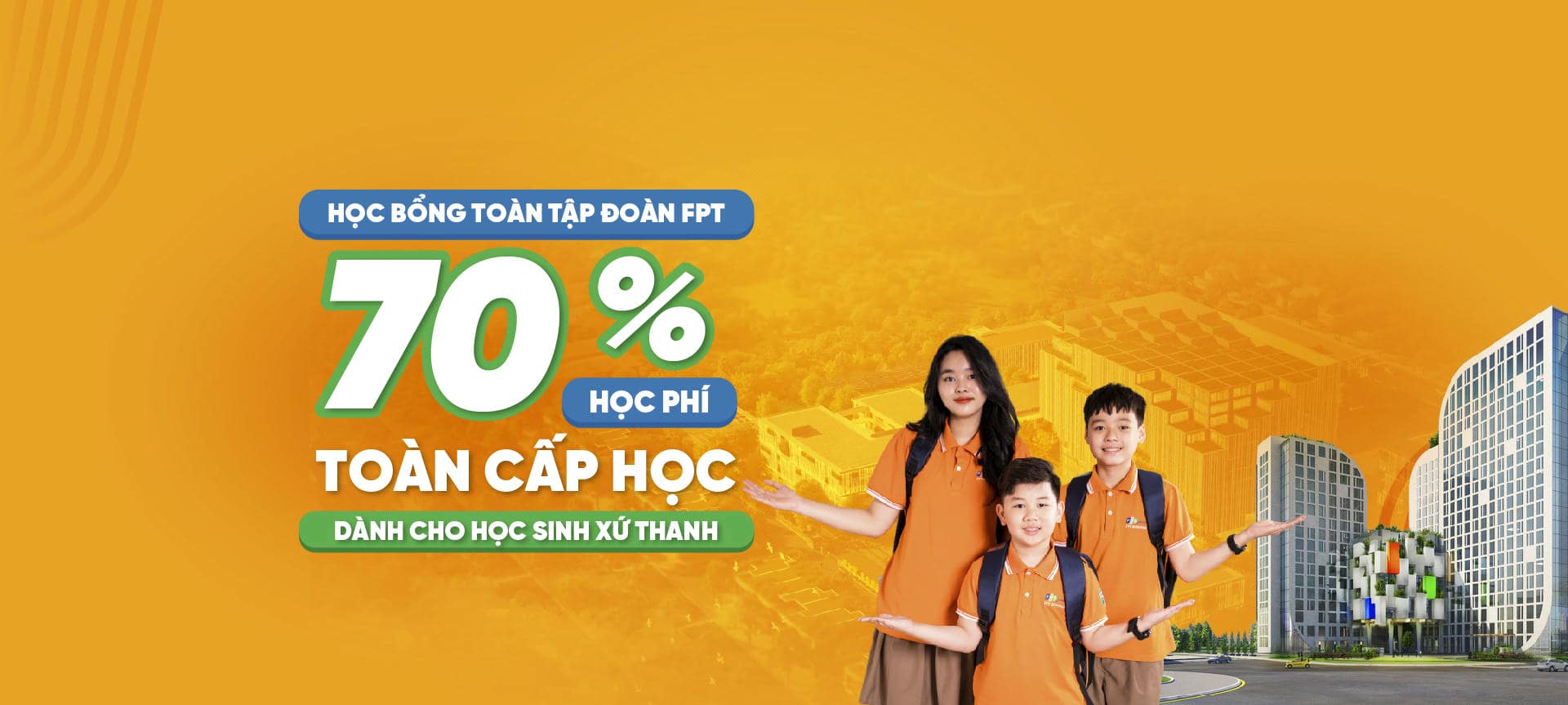 Tập đoàn FPT trao 240 suất học bổng trị giá 70% học phí toàn cấp học dành cho học sinh xứ Thanh | FPT Schools