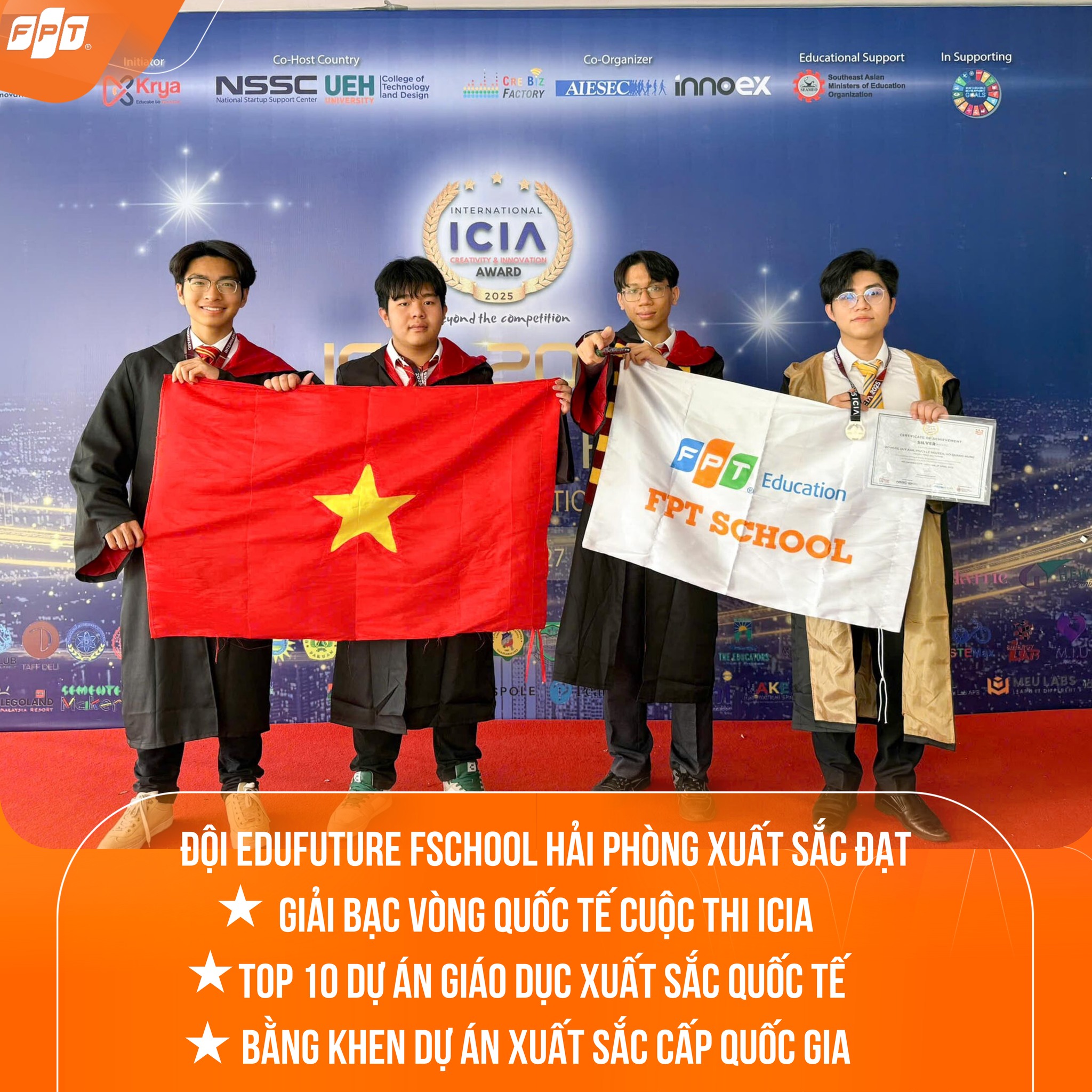 FPT School Hải Phòng Giành Cơn Mưa Giải Thưởng tại Đấu Trường Quốc Tế ICIA 2025 | FPT Schools