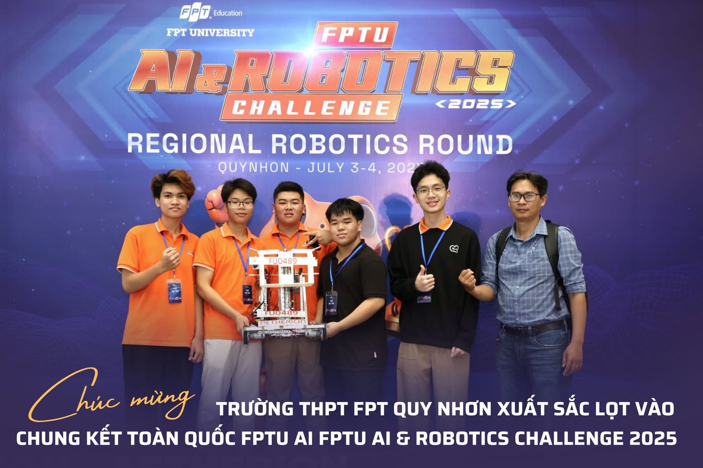 THPT FPT Quy Nhơn tiến vào chung kết FPTU AI FPTU AI & ROBOTICS CHALLENGE 2025