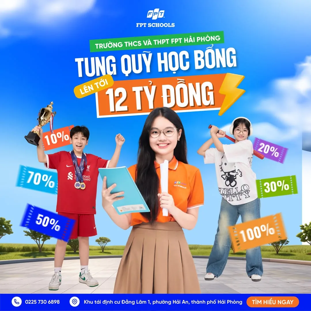 FPT School Hải Phòng công bố đề mẫu Kỳ thi học bổng năm học 2026 - 2027 | FPT Schools
