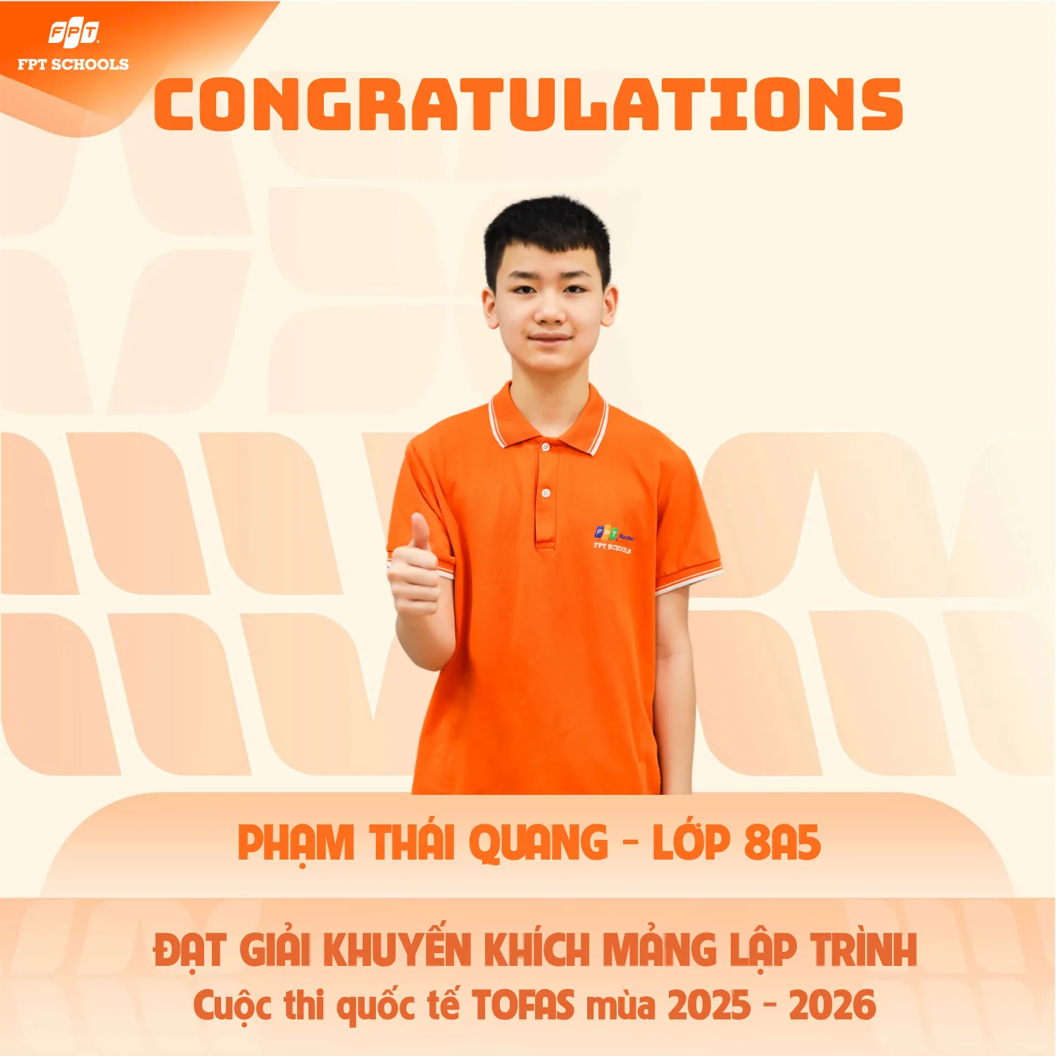 "Cơn mưa" giải thưởng của học sinh FPT School Cầu Giấy trong cuộc thi quốc tế TOFAS mùa 2025 - 2026 - FPT Education "Cơn mưa" giải thưởng của học sinh FPT School Cầu Giấy trong cuộc thi quốc tế TOFAS mùa 2025 - 2026 | FPT Schools