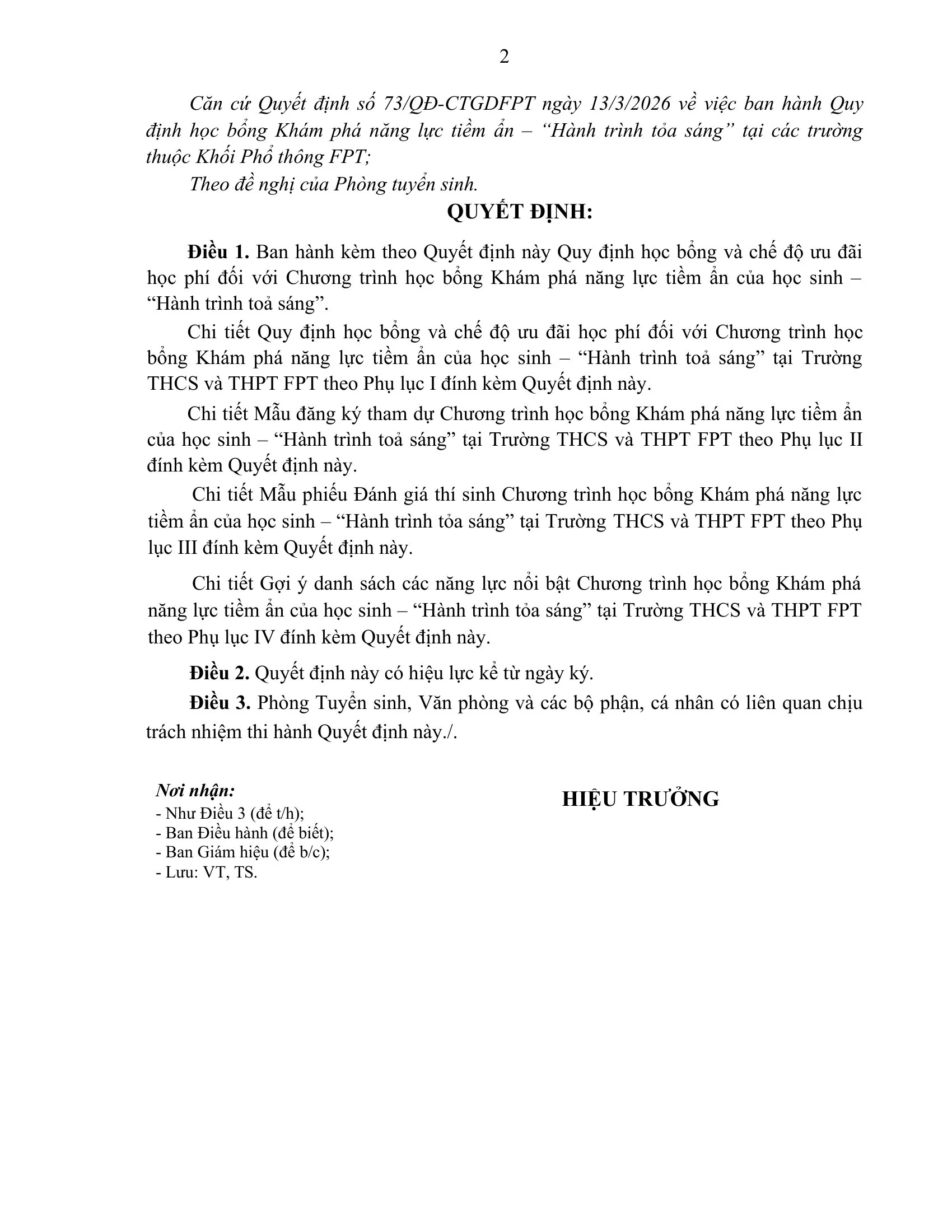 Hệ thống Phổ thông FPT Schools