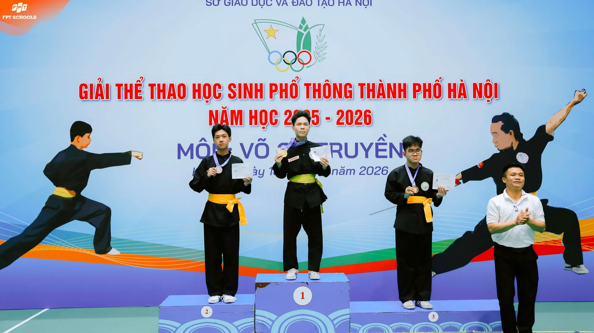 ĐỘI TUYỂN TRƯỜNG THPT FPT HÀ NỘI CHINH PHỤC SÀN ĐẤU VÕ THUẬT TẠI GIẢI THỂ THAO HỌC SINH PHỔ THÔNG THÀNH PHỐ HÀ NỘI NĂM HỌC 2025–2026 - FPT Education ĐỘI TUYỂN TRƯỜNG THPT FPT HÀ NỘI CHINH PHỤC SÀN ĐẤU VÕ THUẬT TẠI GIẢI THỂ THAO HỌC SINH PHỔ THÔNG THÀNH PHỐ HÀ NỘI NĂM HỌC 2025–2026 | FPT Schools