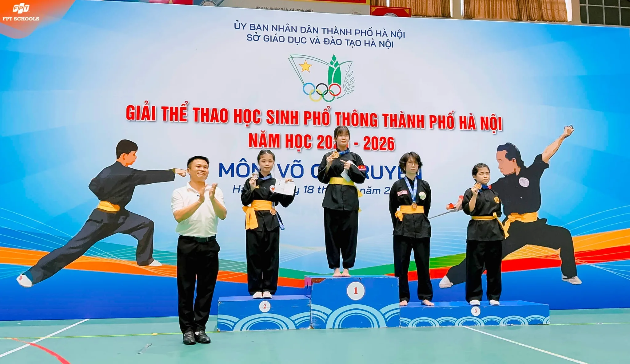 ĐỘI TUYỂN TRƯỜNG THPT FPT HÀ NỘI CHINH PHỤC SÀN ĐẤU VÕ THUẬT TẠI GIẢI THỂ THAO HỌC SINH PHỔ THÔNG THÀNH PHỐ HÀ NỘI NĂM HỌC 2025–2026 - FPT Education ĐỘI TUYỂN TRƯỜNG THPT FPT HÀ NỘI CHINH PHỤC SÀN ĐẤU VÕ THUẬT TẠI GIẢI THỂ THAO HỌC SINH PHỔ THÔNG THÀNH PHỐ HÀ NỘI NĂM HỌC 2025–2026 | FPT Schools