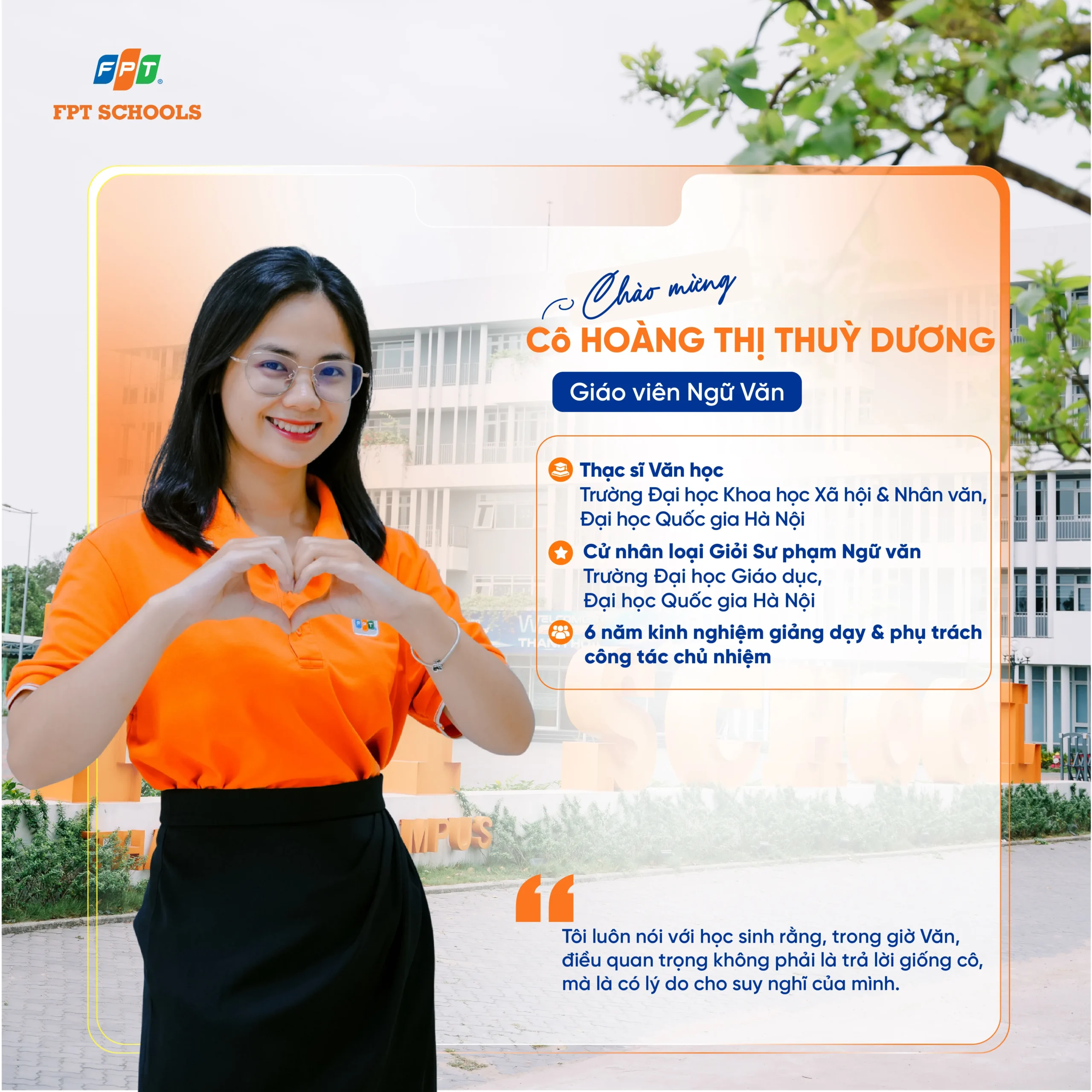 Cô Thuỳ Dương - Giáo viên ngữ văn FPT School Thanh Hoá