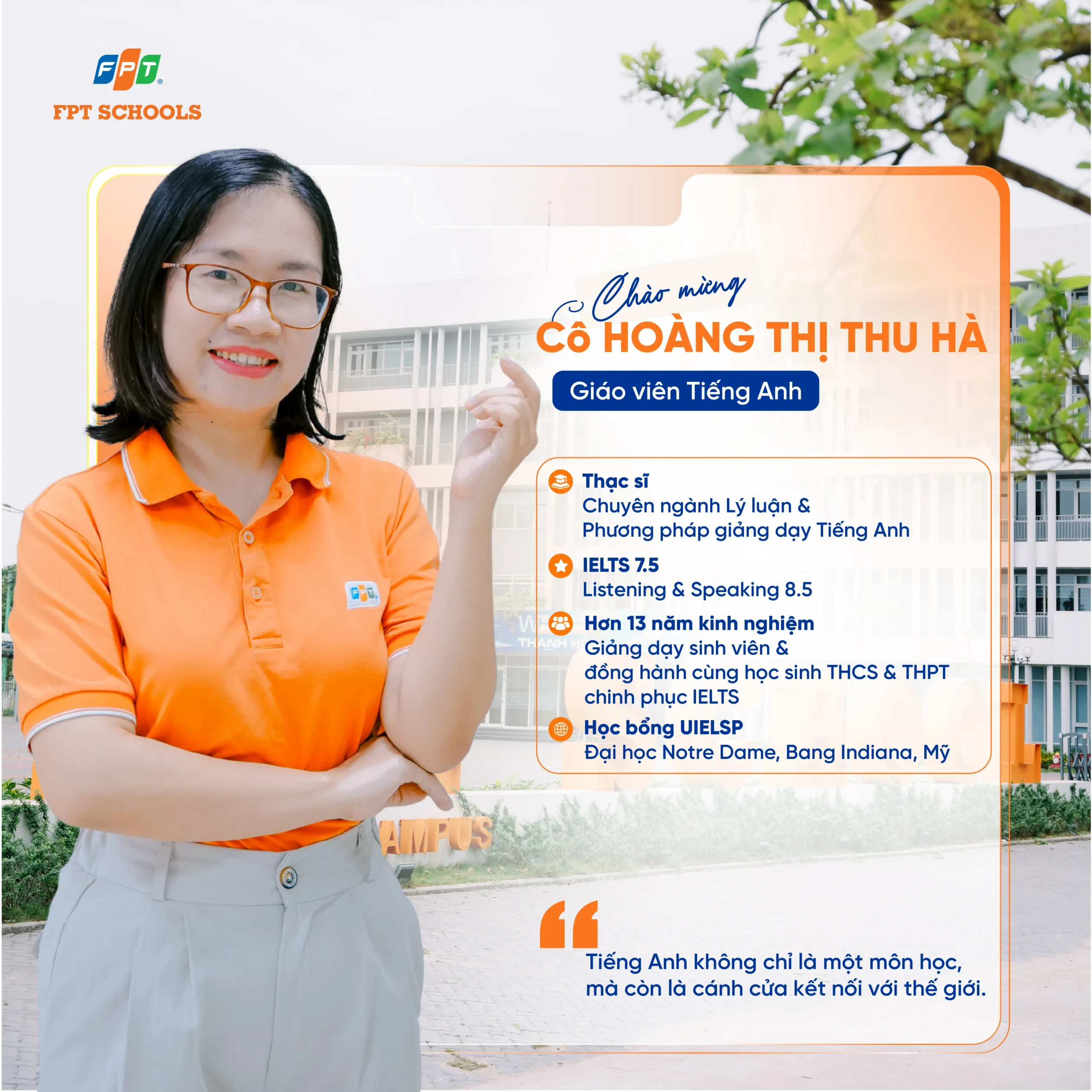 Cô Hoàng Thị Thu Hà - Giáo viên tiếng Anh tại FPT School Thanh Hoá